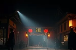 纸月亮旅馆剧情剧封面，前台木柜与一串铜钥匙